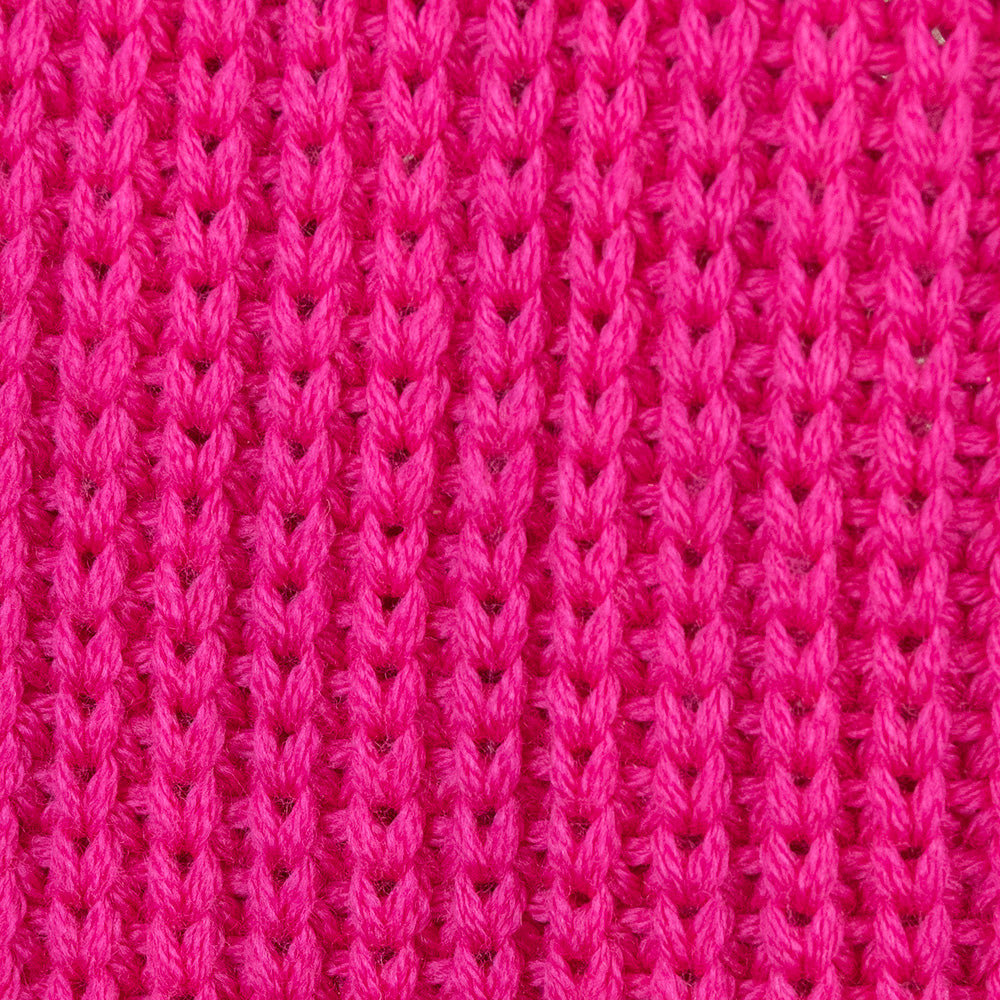 Versace Hot Pink Ribbed Knit Wool Medusa Silver Pin Scarf