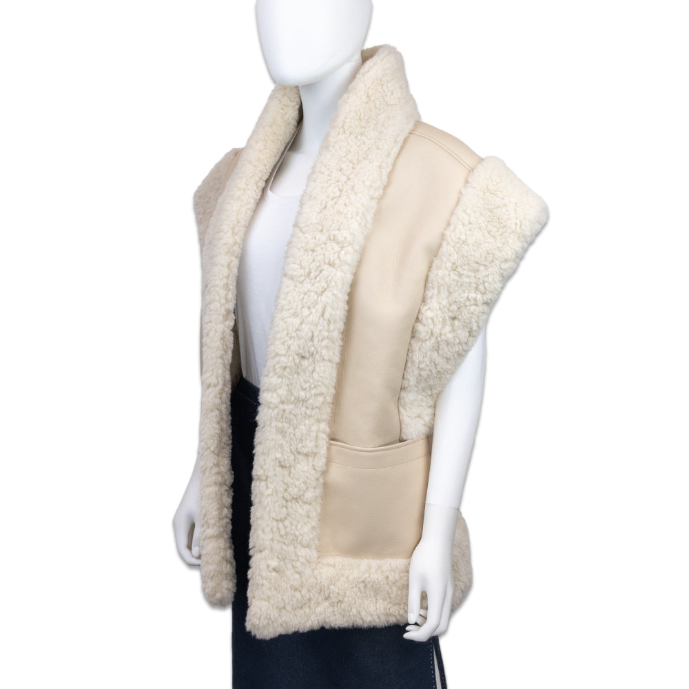 A.L.C. Cream Sutton Faux Shearling Vest