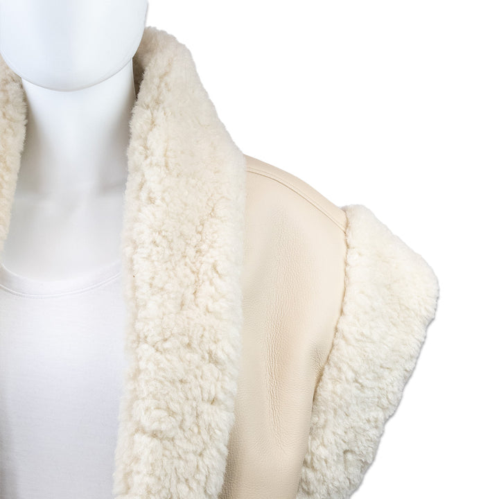 A.L.C. Cream Sutton Faux Shearling Vest