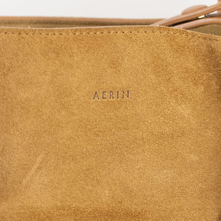 Aerin Tan Suede Mini Weekender Tote