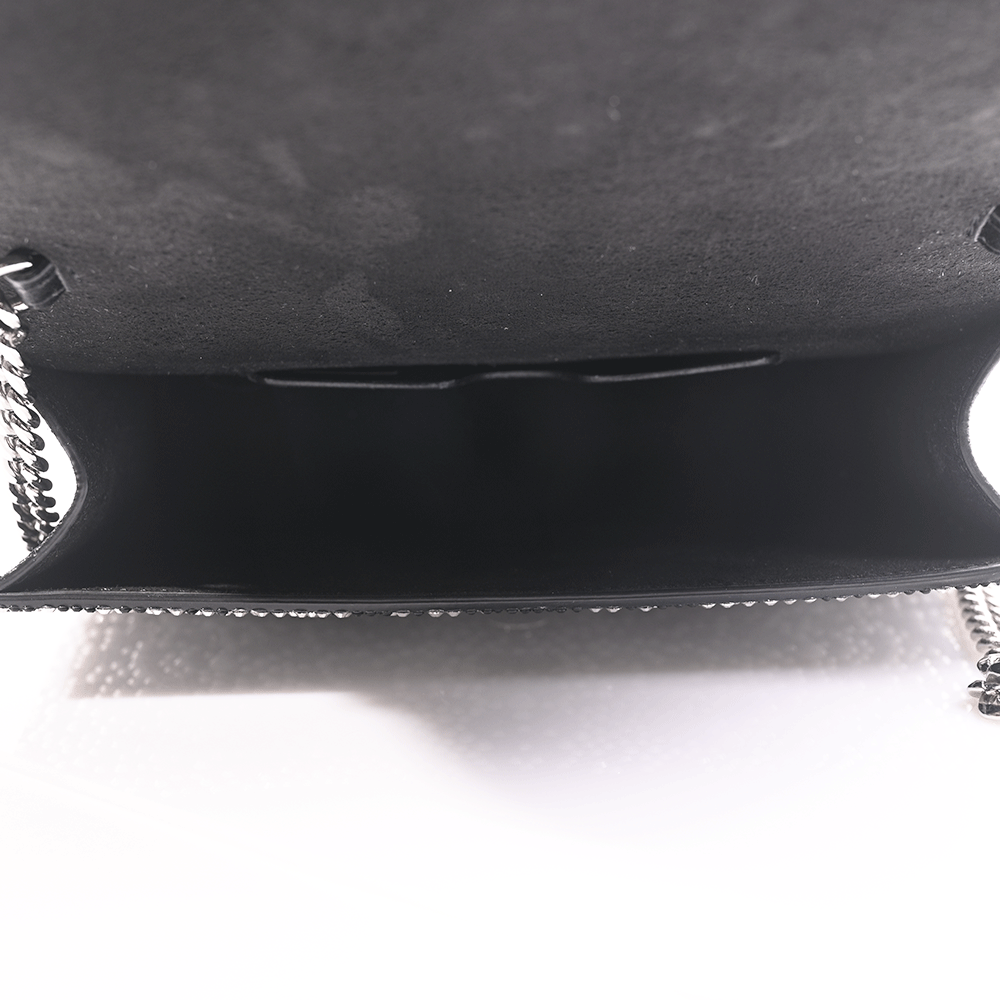 Alexander McQueen Black & Silver Crystal Studded Skull Mini Bag