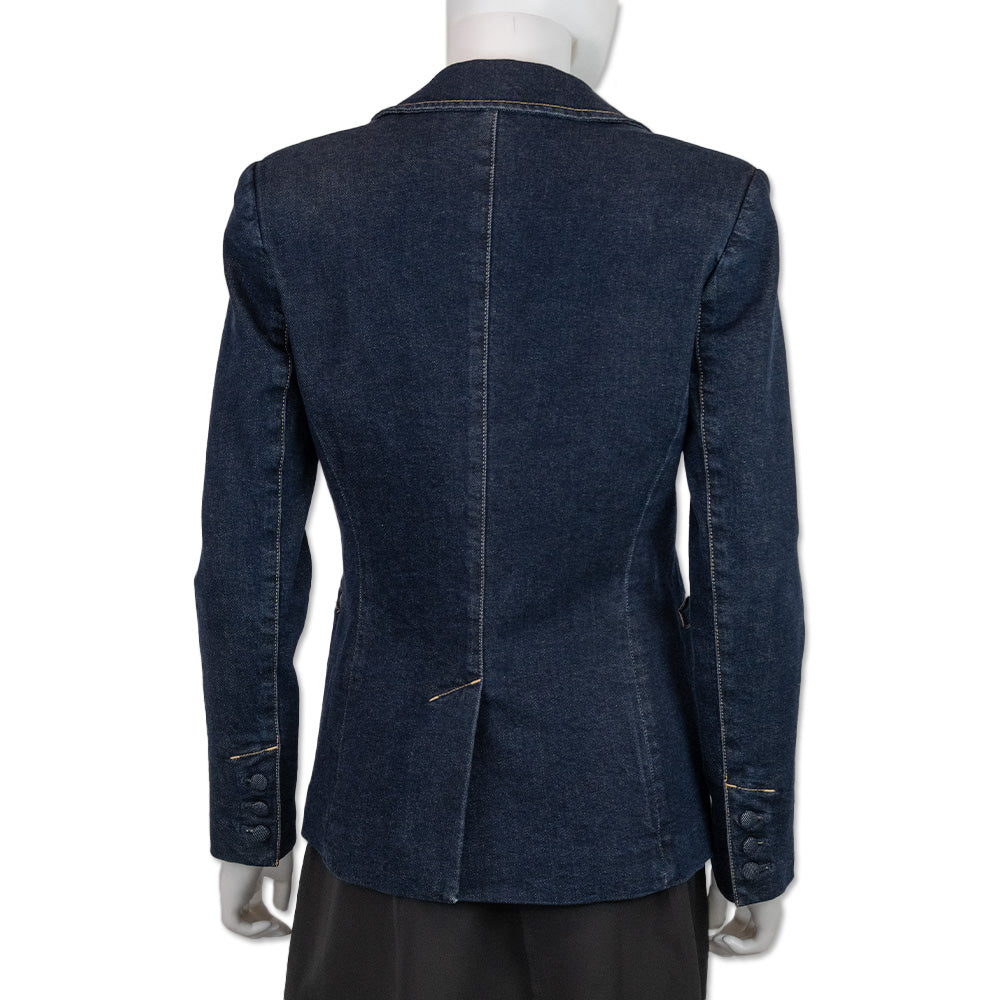 Alice + Olivia Macey Fitted Denim Blazer