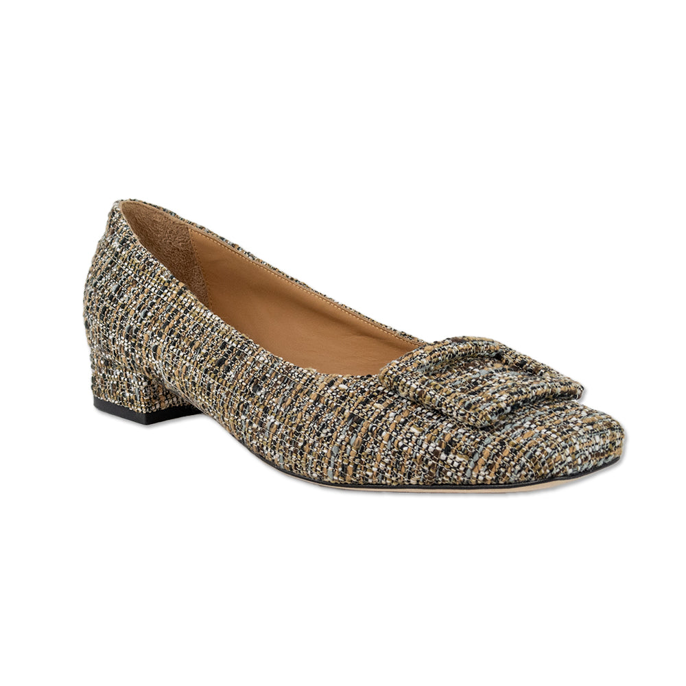 Ann Mashburn Brown Tweed Buckle Shoe