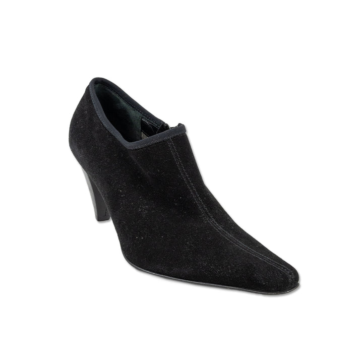 Aquatalia Black Suede Pointed Toe Ankle Booties