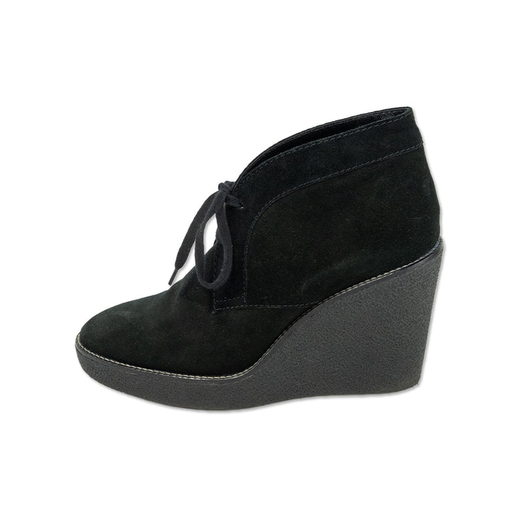 Aquatalia Vianna Black Suede Wedge Booties