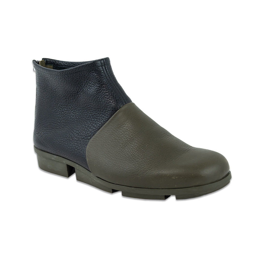 Arche Kymono Olive/Black Leather Ankle Boot