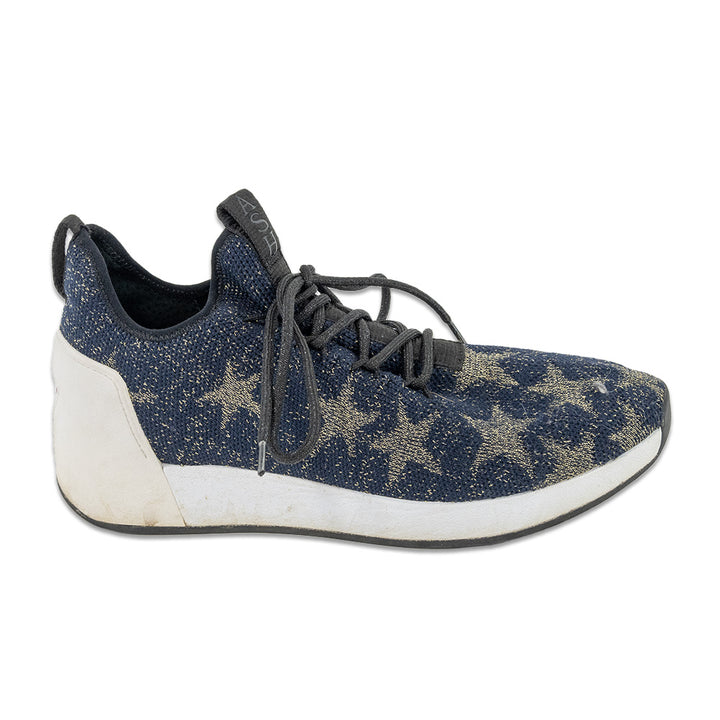 Ash Jaguar Navy and Metallic Gold Star Knit Sneakers