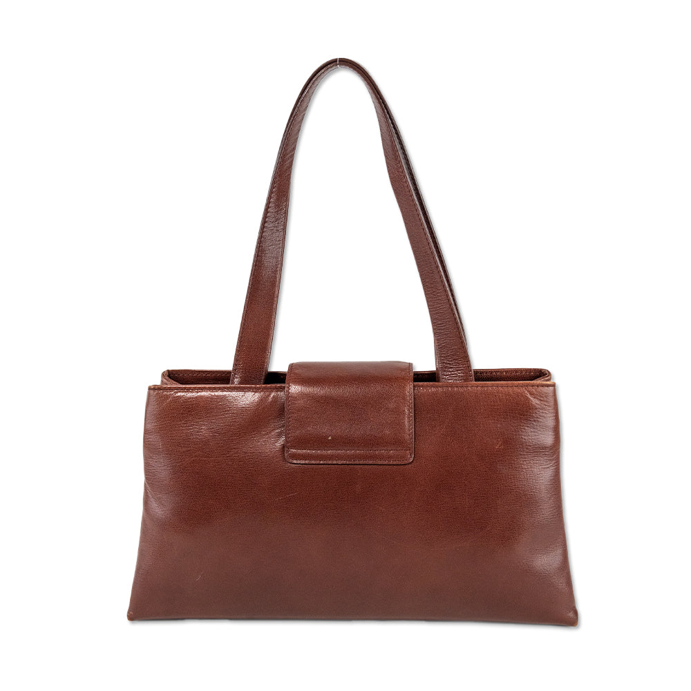 BVLGARI Brown Leather Shoulder Bag