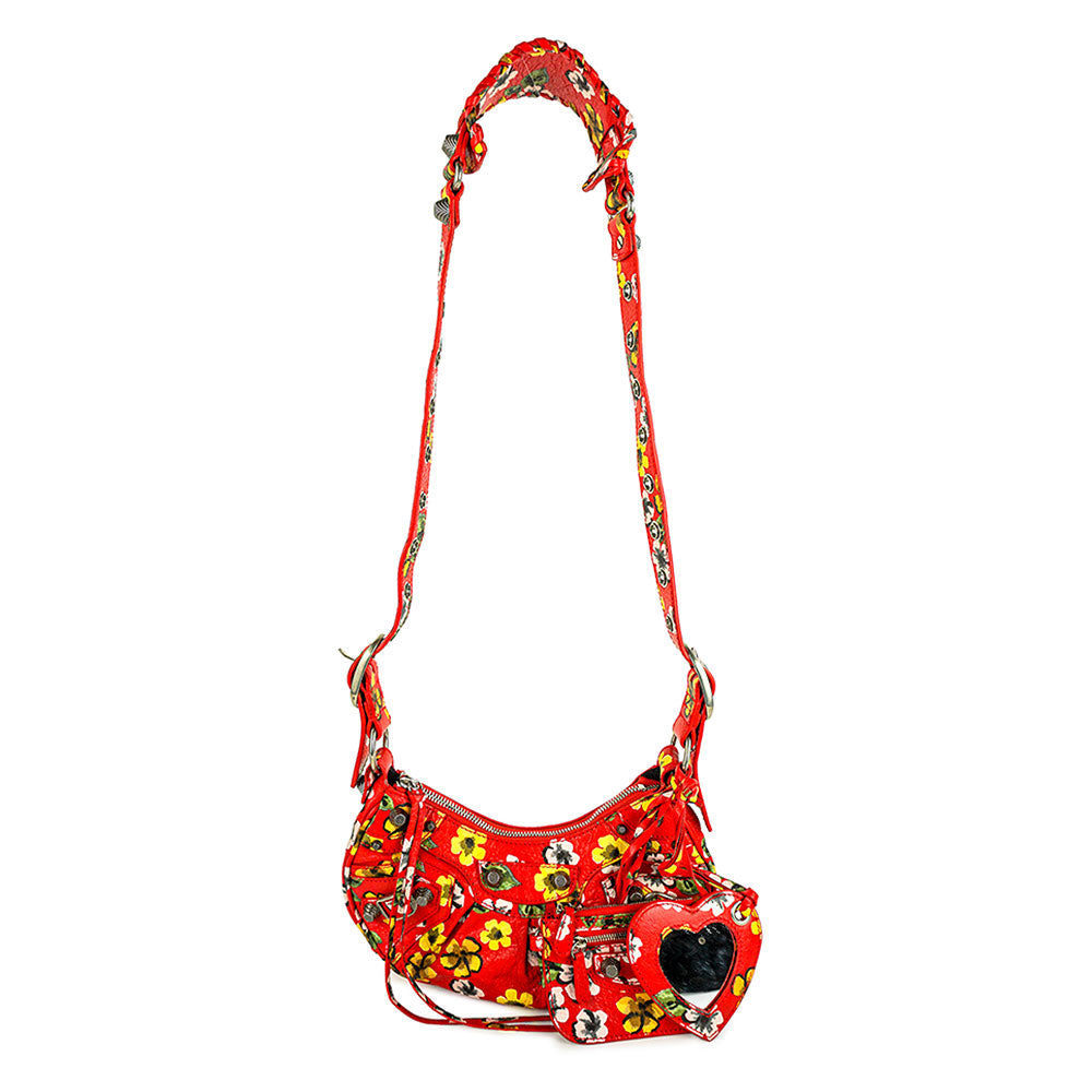 Balenciaga Le Cagole XS Floral Print Shoulder Bag