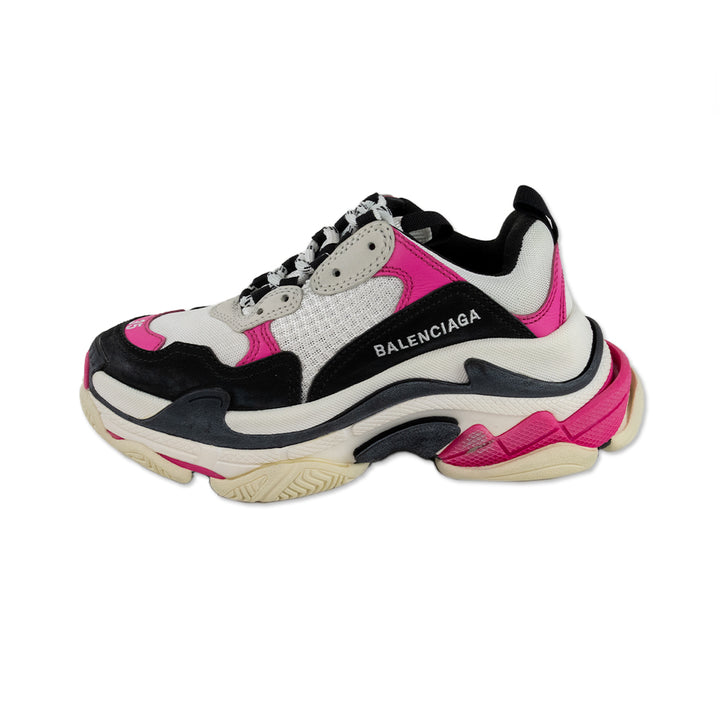 Balenciaga Tri Color Leather And Mesh Triple S Sneaker