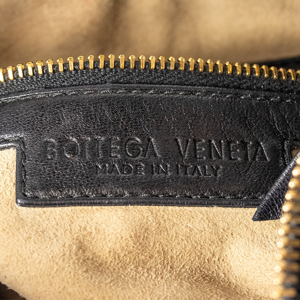 Bottega Veneta Black Woven Fringe Shoulder Bag