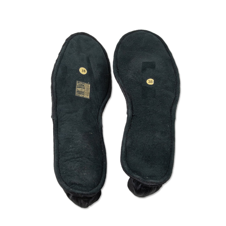 Bottega Veneta Black Woven Silk Slippers