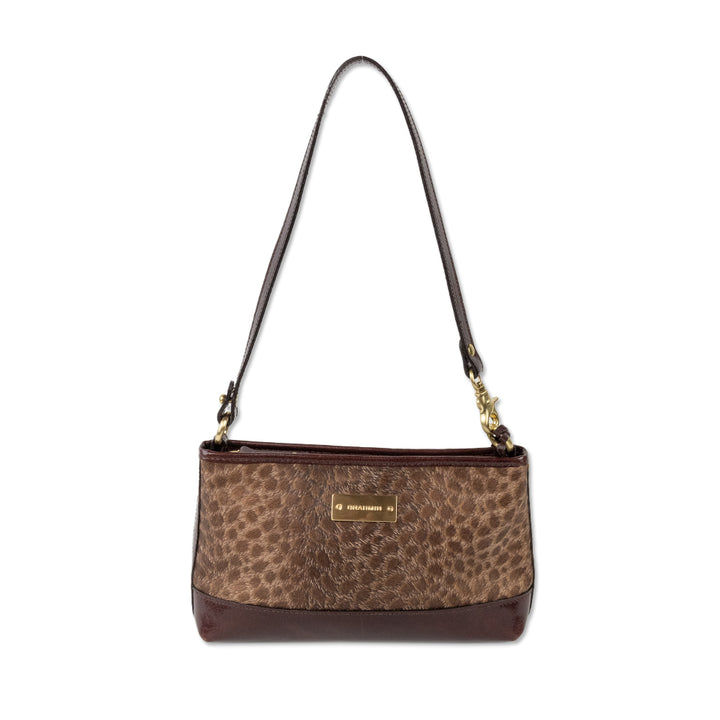 Brahmin Printed Brown Leather Shoulder Bag