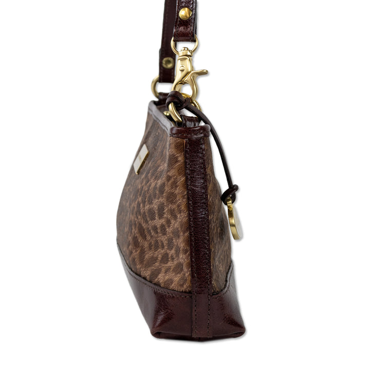 Brahmin Printed Brown Leather Shoulder Bag