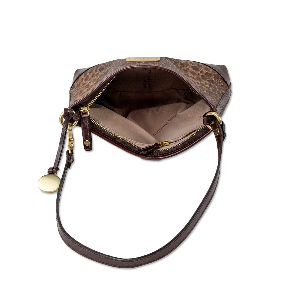 Brahmin Printed Brown Leather Shoulder Bag