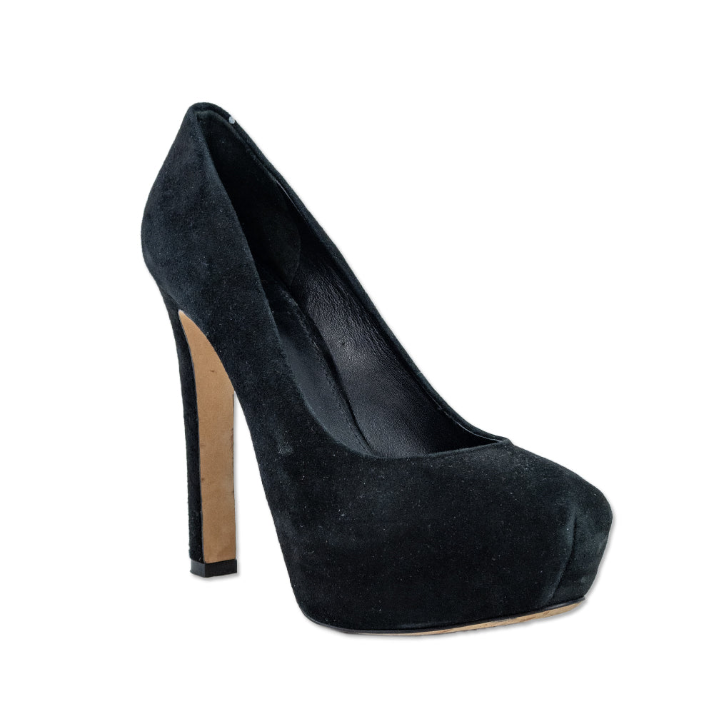 Brian Atwood Black Suede Platform Pumps