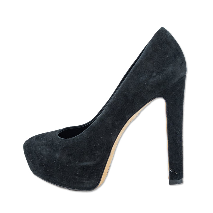 Brian Atwood Black Suede Platform Pumps