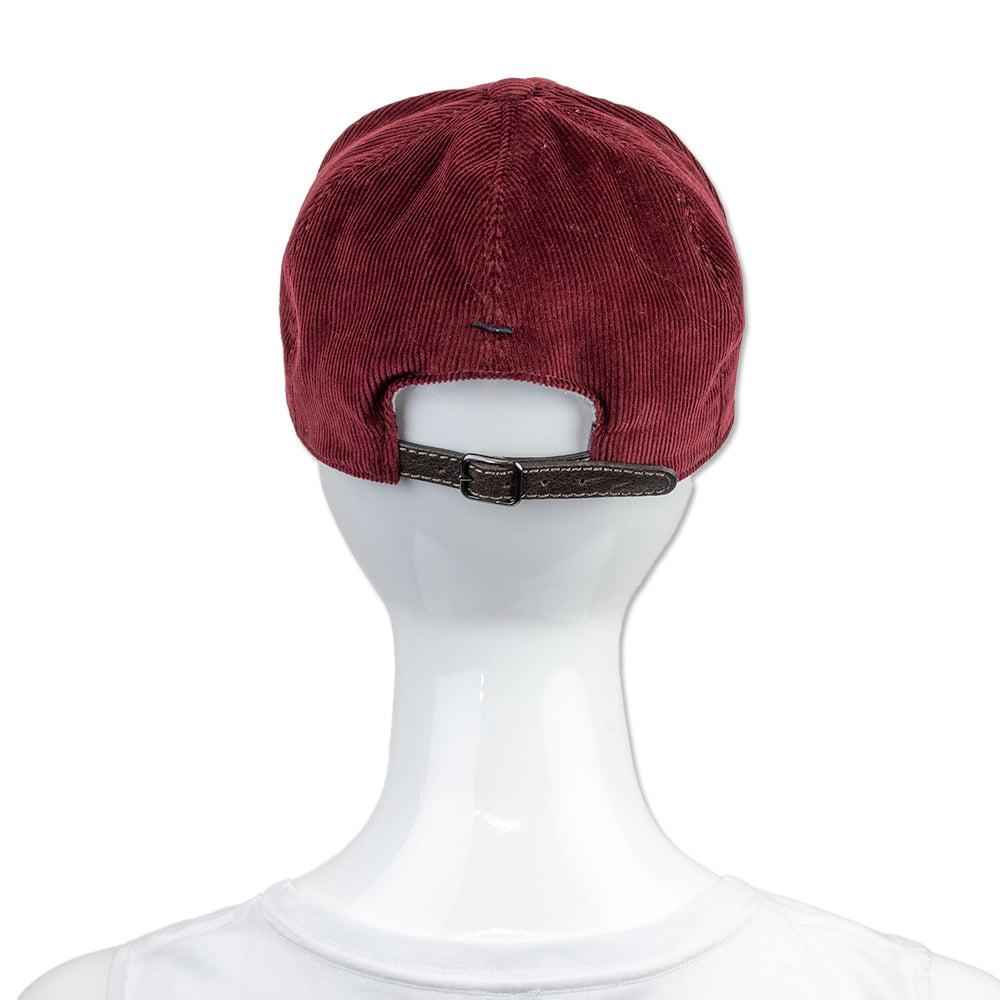 Brunello Cucinelli Red Corduroy Baseball Cap