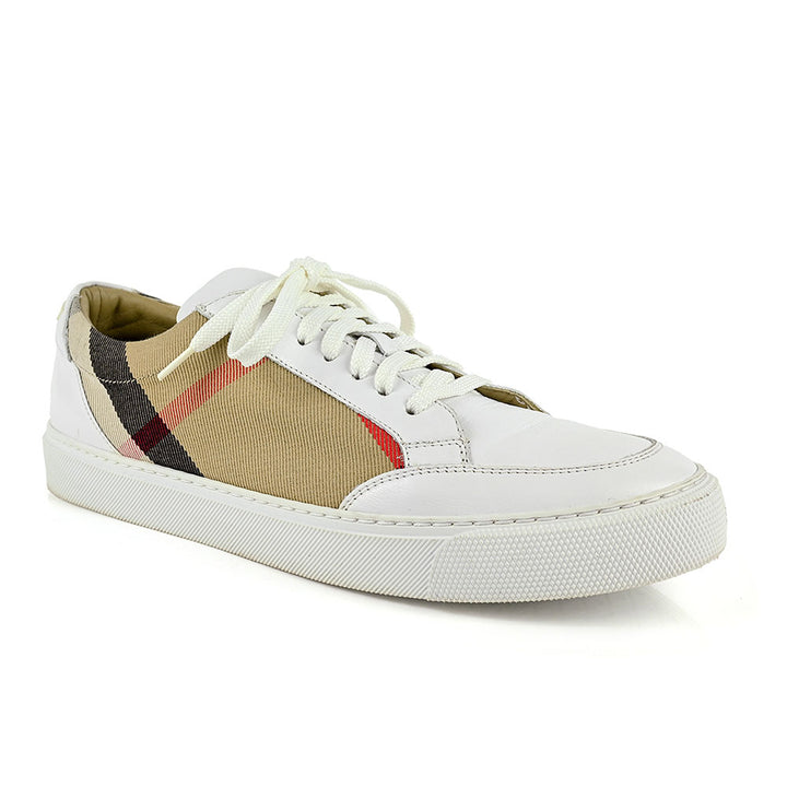 Burberry House Check White Leather Sneakers