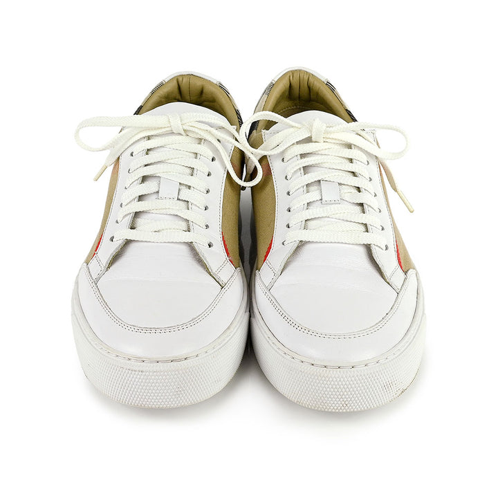 Burberry House Check White Leather Sneakers