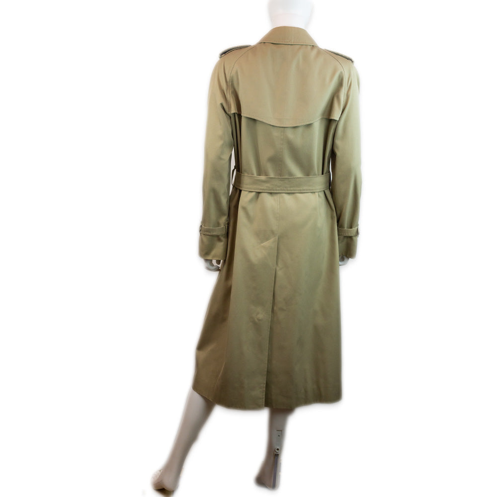 Burberry Beige Belted Double-Breasted Long Trench Coat