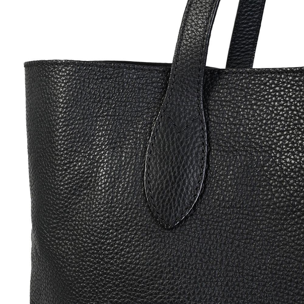 Burberry Black Pebbled Leather Large Tote Bag