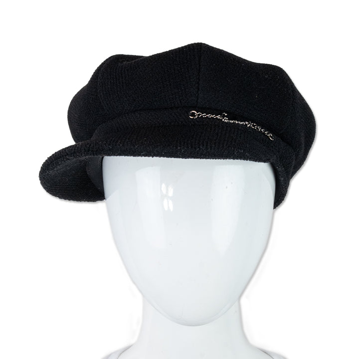 Burberry Black Wool Newsboy Cap