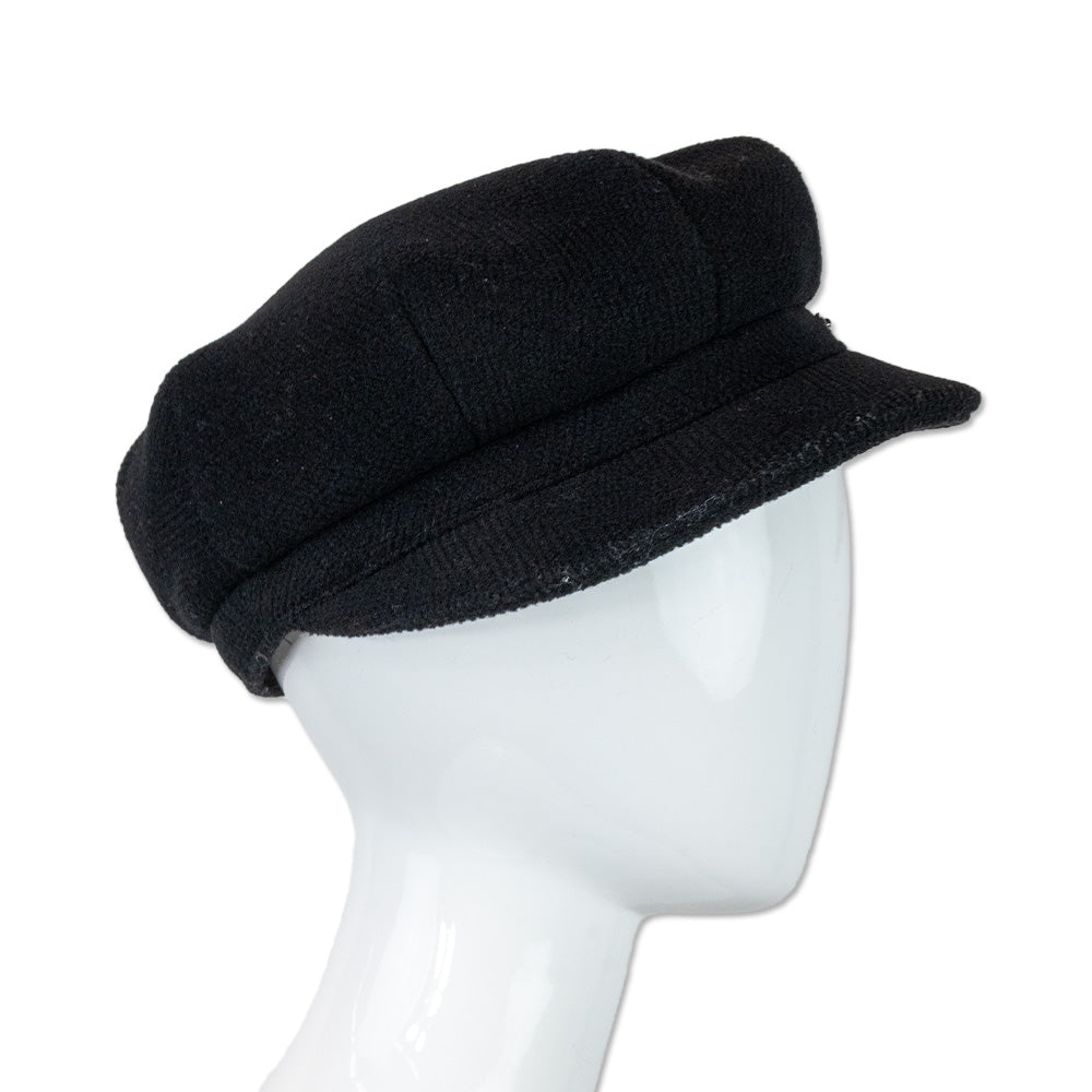 Burberry Black Wool Newsboy Cap