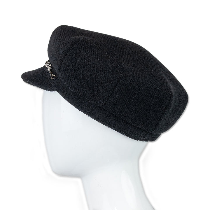 Burberry Black Wool Newsboy Cap