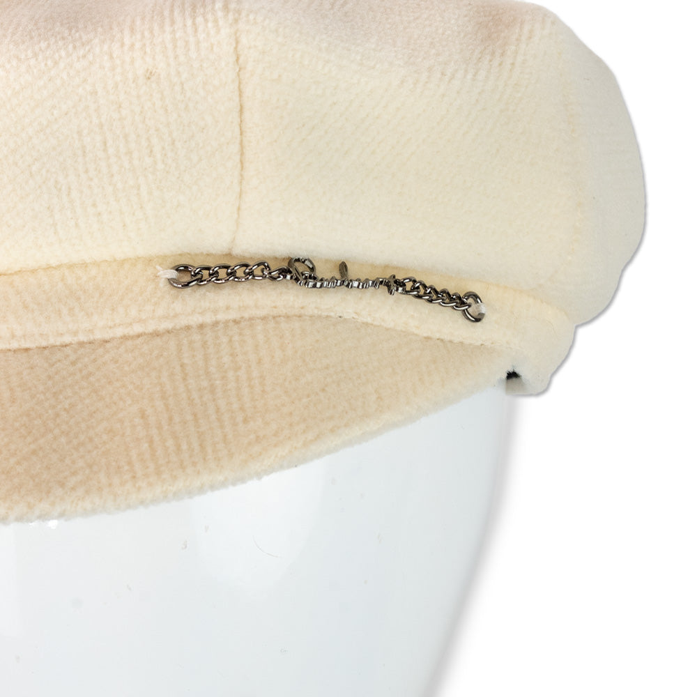 Burberry Cream Wool Newsboy Cap