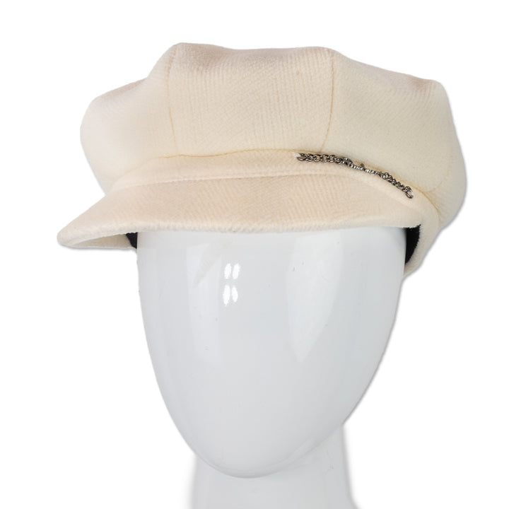 Burberry Cream Wool Newsboy Cap