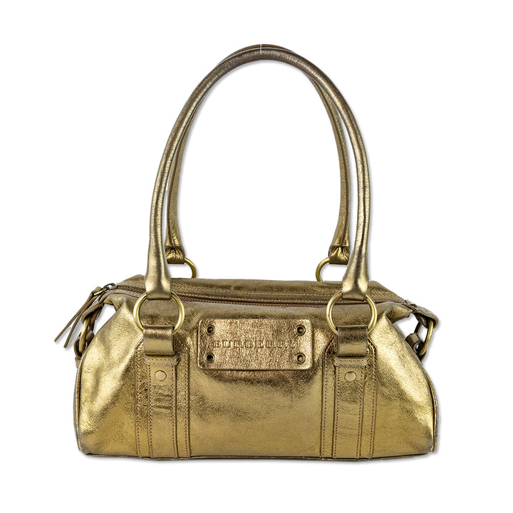 Burberry London Metallic Gold Leather Shoulder Bag