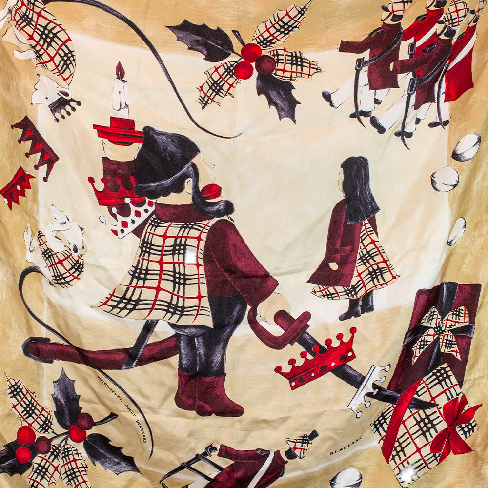 Burberry Nutcracker About Burberry Motif Silk Scarf