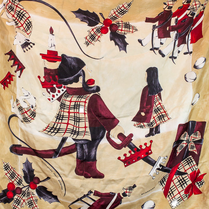 Burberry Nutcracker About Burberry Motif Silk Scarf