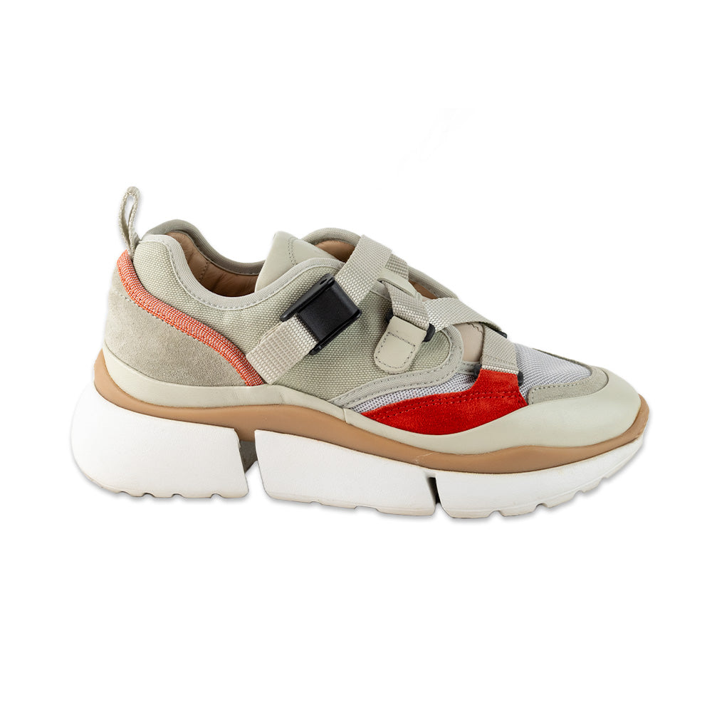 Chloe Canvas and Suede Sonnie Sneakers