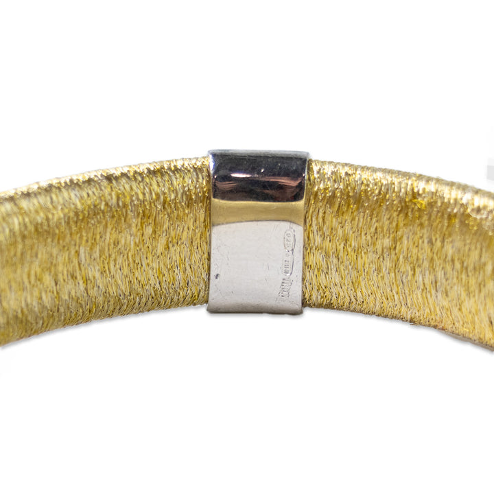 Calgaro Gold Weave Bangle with Silver Embellishment