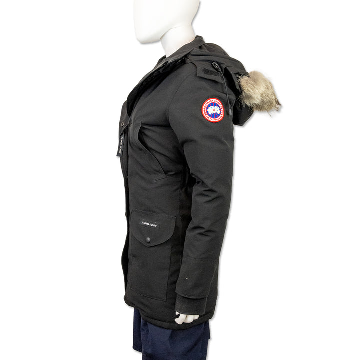 Canada Goose Black Hooded Parka with Fur Trim