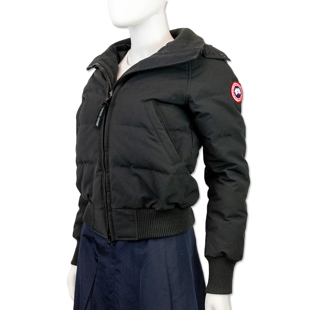 Canada Goose Black Cropped Hooded Puffer Jacket