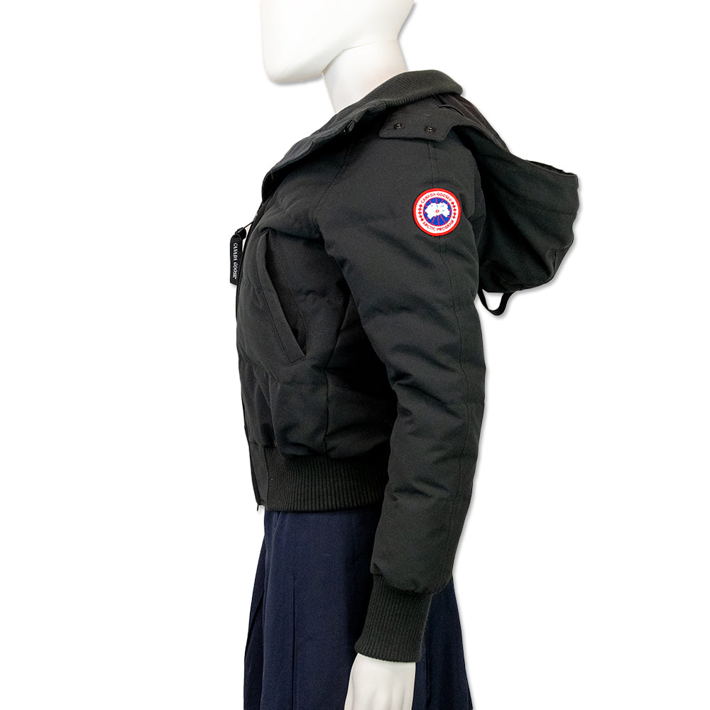 Canada Goose Black Cropped Hooded Puffer Jacket