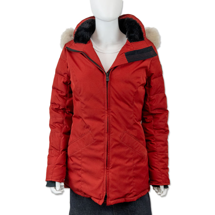 Canada Goose Red Parka with Fur Trim