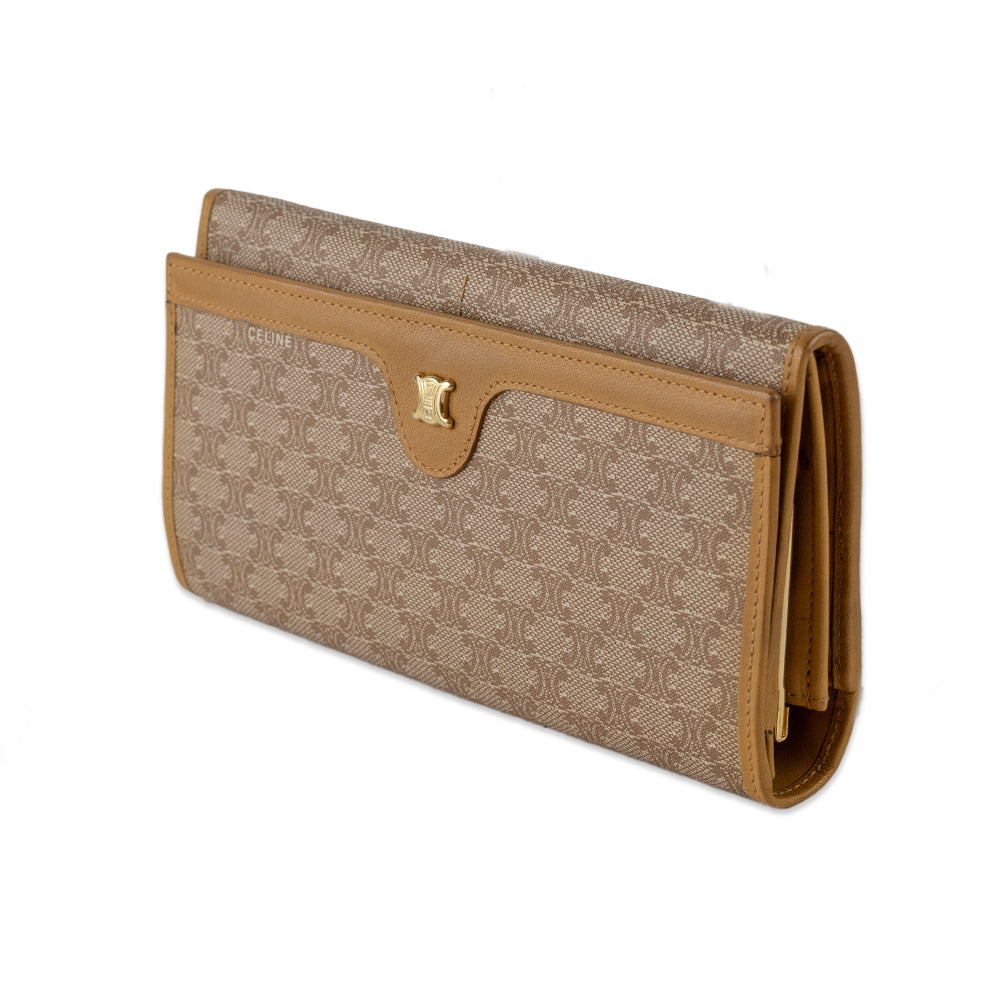 Celine Tan Monogram Printed Continental Wallet