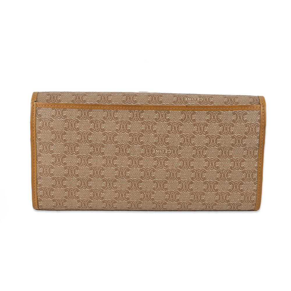 Celine Tan Monogram Printed Continental Wallet