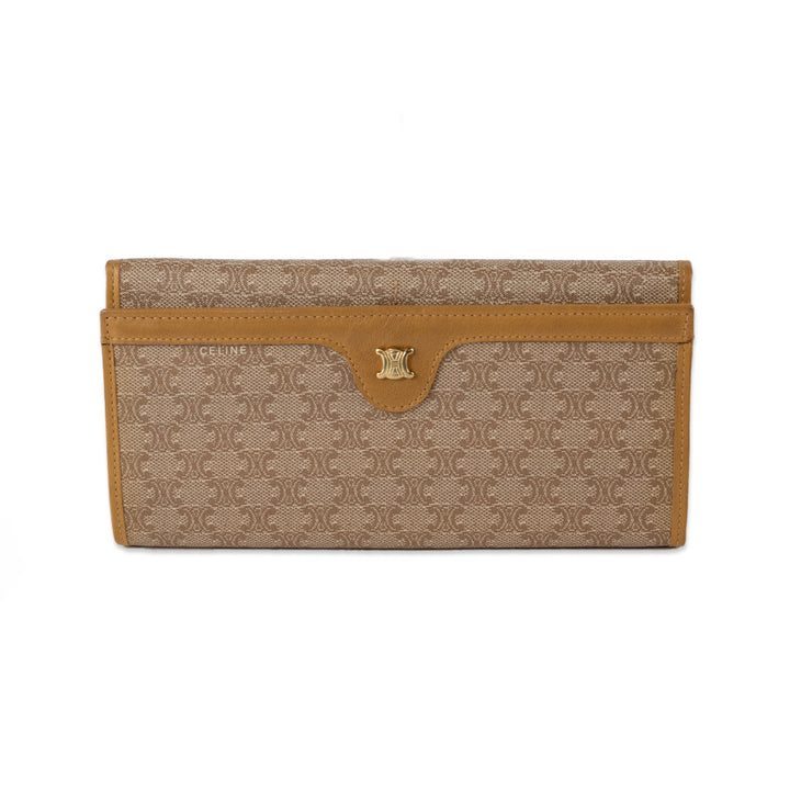 Celine Tan Monogram Printed Continental Wallet