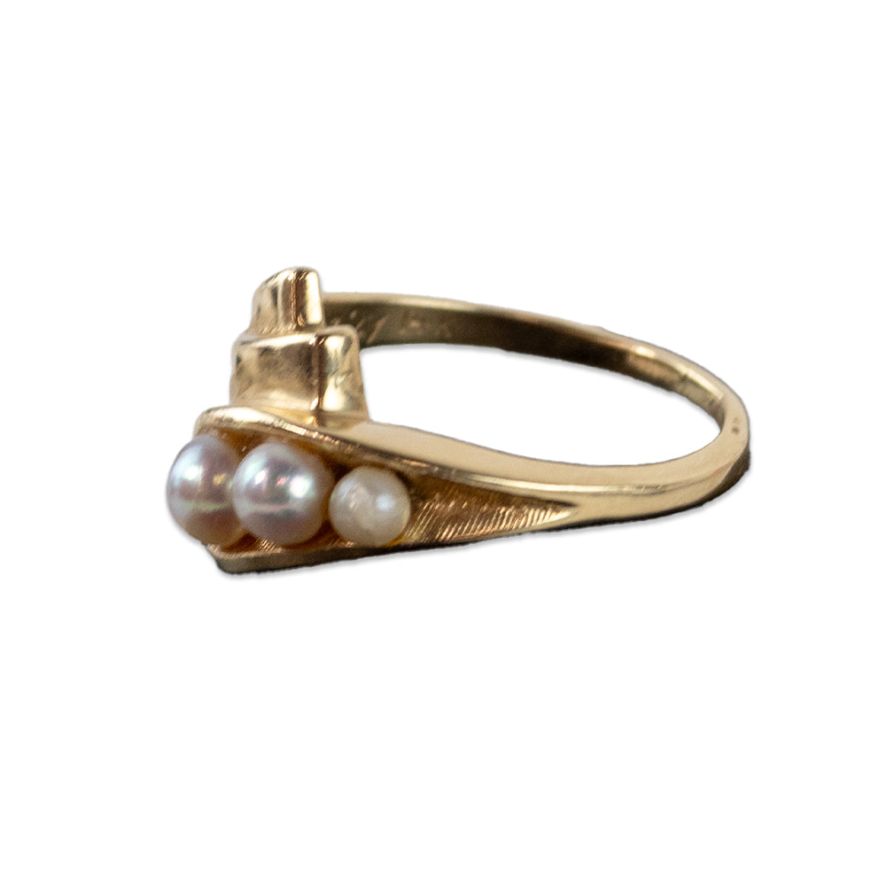 Vintage 14K Gold and Pearl Ring