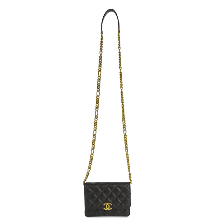 Chanel Black Caviar Mini Bracelet Wallet on Chain