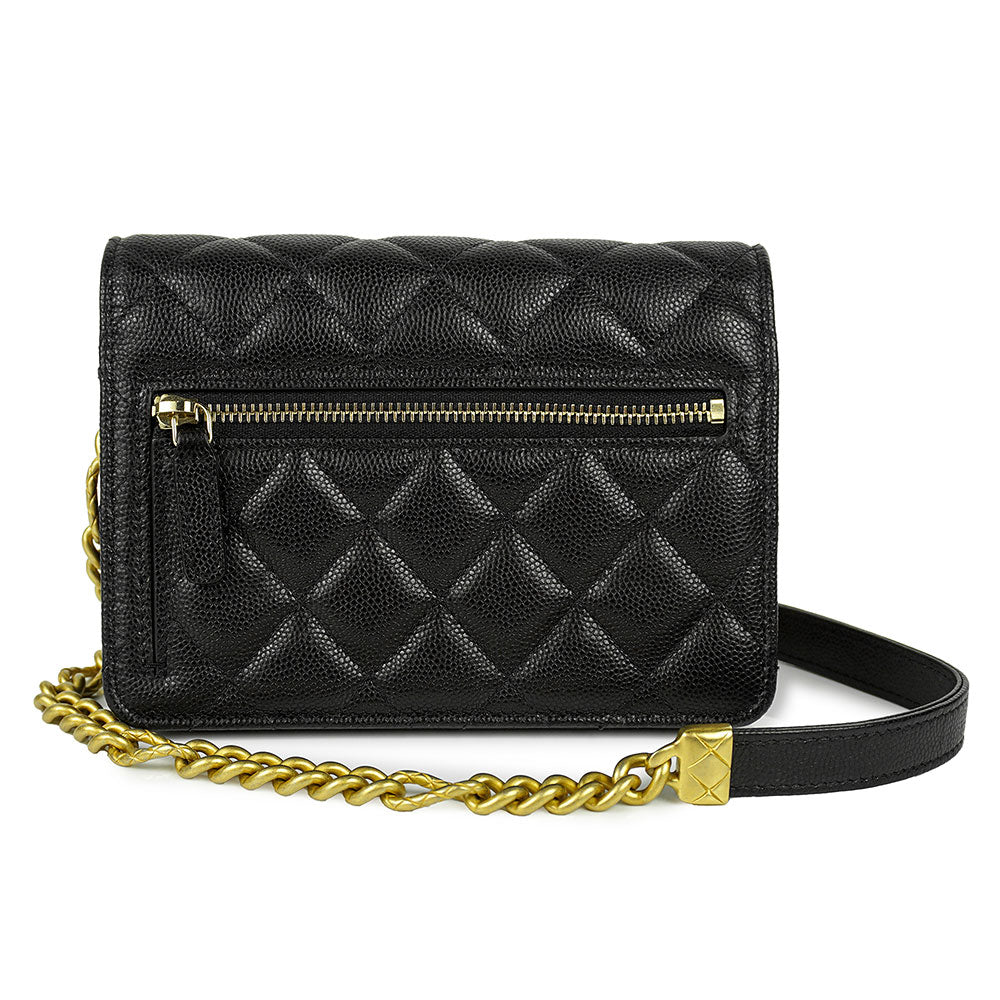 Chanel Black Caviar Mini Bracelet Wallet on Chain