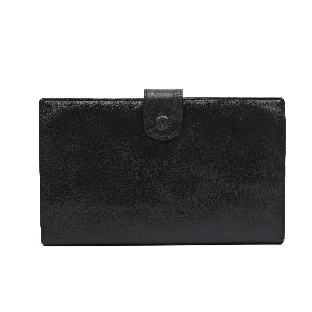 Chanel Vintage Black Leather CC Snap Wallet