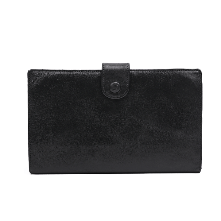 Chanel Vintage Black Leather CC Snap Wallet