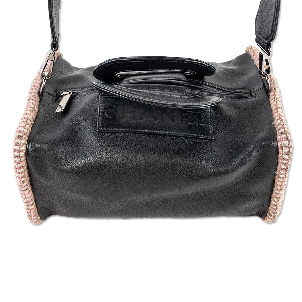 Chanel 2003 Two-Way Black Leather Handbag