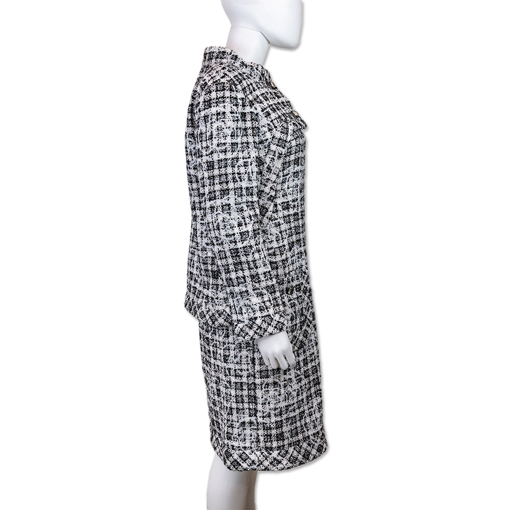 Chanel 2014 Tweed Pattern Bolero Jacket and Camelia Dress Set